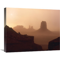 Sandstorm enshrouding mittens, Monument Valley, Arizona-Canvas Art-24&quotx20"