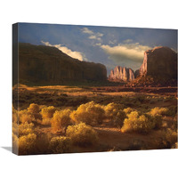 Camel Butte rising out of desert, Monument Valley, Arizona-Canvas Art-24"x20"