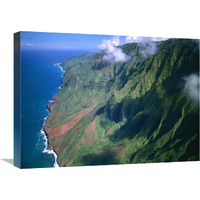 Rugged cliffs along Na Pali Coast State Park, Kauai, Hawaii-Canvas Art-24&quotx18"