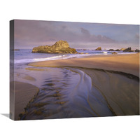 Creek flowing into ocean at Harris Beach State Park, Oregon-Canvas Art-24"x18"