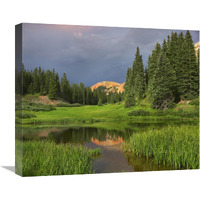 Red Mountain reflected in pond, San Juan Mountains, Colorado-Canvas Art-22&quotx18.26"