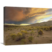 Storm clouds over Great Sand Dunes National Monument, Colorado-Canvas Art-24"x20"