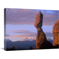 La Sal Mountains and Balanced Rock, Arches National Park, Utah-Canvas Art-24"x18"