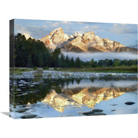 Pond reflecting Grand Tetons, Grand Teton National Park, Wyoming-Canvas Art-24&quotx18"