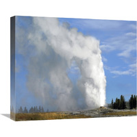 Old Faithful geyser spouting, Yellowstone National Park, Wyoming-Canvas Art-22"x18.26"