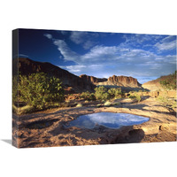 Water pothole at Panorama Point, Capitol Reef National Park, Utah-Canvas Art-24"x18"