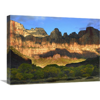 Towers of the Virgin with cloud shadows, Zion National Park, Utah-Canvas Art-24"x18"