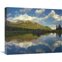 Avery Peak reflected in beaver pond, San Juan Mountains, Colorado-Canvas Art-22"x18.26"