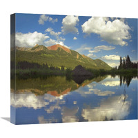 Avery Peak reflected in beaver pond, San Juan Mountains, Colorado-Canvas Art-22"x19.36"