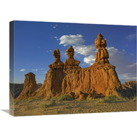 Eroded sandstone, The Three Judges, Goblin Valley State Park, Utah-Canvas Art-24"x18"