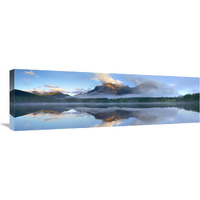 Panoramic view of Mt Kidd as seen from Wedge Pond, Alberta, Canada-Canvas Art-36"x12"