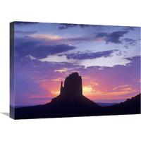 East and West Mittens, buttes at sunrise, Monument Valley, Arizona-Canvas Art-24"x18"