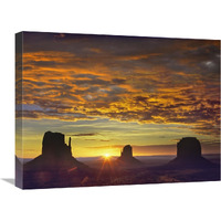 The Mittens and Merrick Butte at sunrise, Monument Valley, Arizona-Canvas Art-24"x18"