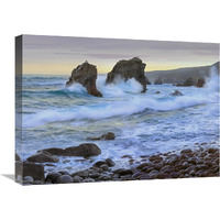 Cove and seastacks near Garrapata State, Beach Big Sur, California-Canvas Art-24&quotx18"