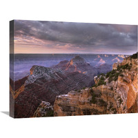 Stormy skies over Vishnu Temple, Grand Canyon National Park, Arizona-Canvas Art-24"x18"