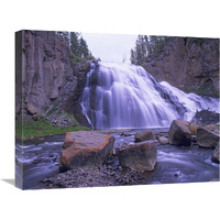 Gibbon Falls cascading into river, Yellowstone National Park, Wyoming-Canvas Art-24&quotx18"