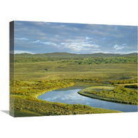 Cloudy skies over Green River, Bridger-Teton National Forest, Wyoming-Canvas Art-24"x18"