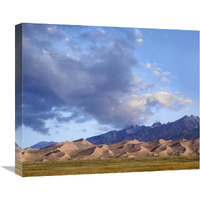 Sand dunes and mountains, Great Sand Dunes National Monument, Colorado-Canvas Art-22"x18.26"