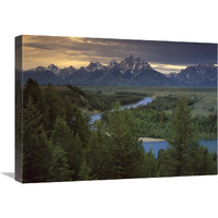 Teton Range at Snake River Overlook, Grand Teton National Park, Wyoming-Canvas Art-24"x18"