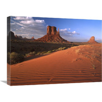 Sand dunes and the Mittens, Monument Valley Navajo Tribal Park, Arizona-Canvas Art-24&quotx18"