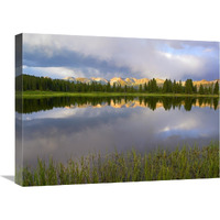 Mountains in the Weminuche Wilderness reflected in Molas Lake, Colorado-Canvas Art-24"x18"