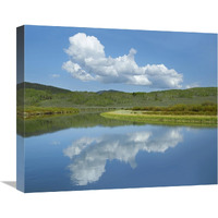 Cumulus clouds over Green River, Bridger-Teton National Forest, Wyoming-Canvas Art-22"x18.26"