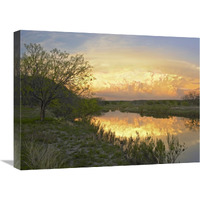 Storm clouds over South Llano River, South Llano River State Park, Texas-Canvas Art-24"x18"