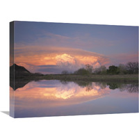 Storm clouds over South Llano River, South Llano River State Park, Texas-Canvas Art-24"x18"