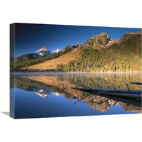 Teton Range reflecting in String Lake, Grand Teton National Park, Wyoming-Canvas Art-24&quotx18"