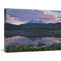 Mount Rainier and Reflection Lake, Mount Rainier National Park, Washington-Canvas Art-24"x18"