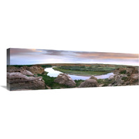 A bend in the Milk River, Writing-on-stone Provincial Park, Alberta, Canada-Canvas Art-36"x12"