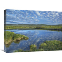 Clouds reflected in the Green River, Bridger-Teton National Forest, Wyoming-Canvas Art-24&quotx18"