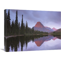 Mount Sinopah reflected in Two Medicine Lake, Glacier National Park, Montana-Canvas Art-24"x18"