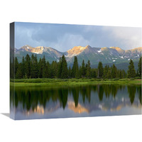 West Needle Mountains reflected in Molas Lake, Weminuche Wilderness, Colorado-Canvas Art-24"x18"