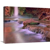 Mooney Falls cascading into Havasu Creek, Grand Canyon National Park, Arizona-Canvas Art-24&quotx20"