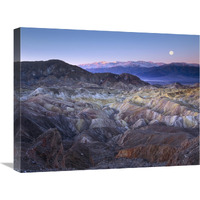 Full moon rising over Zabriskie Point, Death Valley National Park, California-Canvas Art-24"x18"