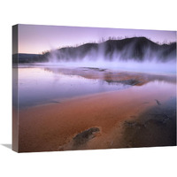 Steaming hot springs at Lower Geyser Basin, Yellowstone National Park, Wyoming-Canvas Art-24"x18"