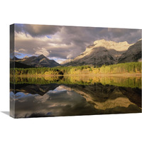 Fortress Mountain and Mt Kidd at Wedge Pond, Kananaskis Country, Alberta, Canada-Canvas Art-24"x18"