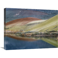 Painted Hills reflected in water, John Day Fossil Beds National Monument, Oregon-Canvas Art-24"x18"