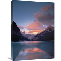 Alpenglow, Lake Louise and Victoria Glacier, Banff National Park, Alberta, Canada-Canvas Art-18"x24"