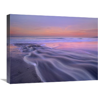 Fresh water stream flowing into the Pacific Ocean, Zuma Beach, Malibu, California-Canvas Art-24"x18"