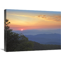 Sunset over the Pisgah National Forest from the Blue Ridge Parkway, North Carolina-Canvas Art-24&quotx18"