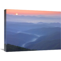 Sunset over the Pisgah National Forest from the Blue Ridge Parkway, North Carolina-Canvas Art-24"x18"