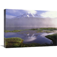 Mt Rainier, an active volcano encased in snow, Mt Rainier National Park, Washington-Canvas Art-24&quotx18"