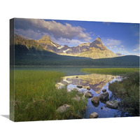 Howse Peak and Mount Chephren, Waterfowl Lake, Banff National Park, Alberta, Canada-Canvas Art-24"x20"