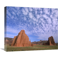 Sandstone formations, Temples of the Sun and Moon, Capitol Reef National Park, Utah-Canvas Art-22"x18.48"