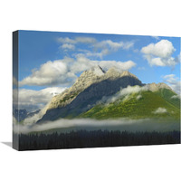 Mt Kidd with slopes covered in coniferous forest, Kananaskis Country, Alberta, Canada-Canvas Art-24"x18"