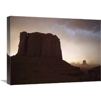 Sandstorm, Elephant Butte at north window, Monument Valley Navajo Tribal Park, Arizona-Canvas Art-24&quotx18"