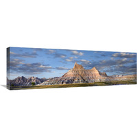 Landscape showing erosional features in sandstone, Badlands National Park, South Dakota-Canvas Art-36"x12"