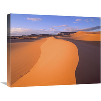 Wind ripples in sand dunes beneath sandstone cliffs, Coral Pink Sand Dunes State Park, Utah-Canvas Art-24"x18"